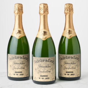 Rustik Chic Bröllop Personlig Sparkling Vin La