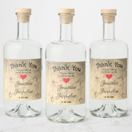 Rustik Chic Bröllop Tack Personlig Namn Spritflaskor Etikett