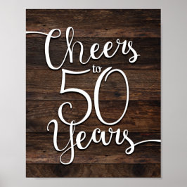 Rustik Chic-CHEERS TILL 50 ÅR Skriv ut Poster