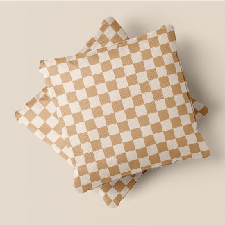 Rustik Chic Cream & Tan-Checkers Kudde