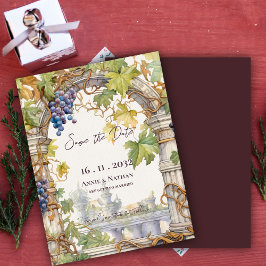 Rustik Chic Druvvin-Inspirerad Vinväxthus-Hochzeit Meddelande Vykort