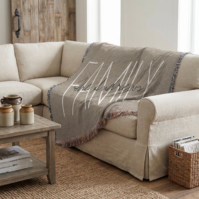 Rustik Chic Familjemonogram Filt (Skapare uppladdad)