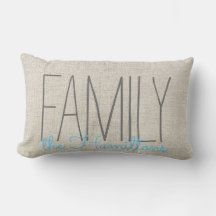 Rustik Chic-familjenamogram IN BEIGE OCH BLUE