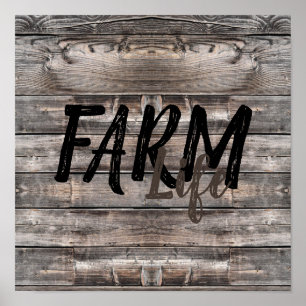 rustik chic FARM Life i skript Poster