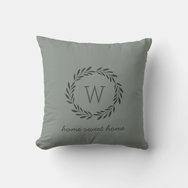 Rustik Chic Home Sweet Home Monogram Pillow Kudde (Framsida)