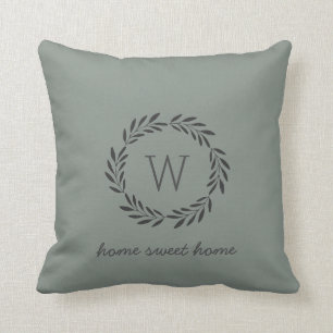 Rustik Chic Home Sweet Home Monogram Pillow Kudde