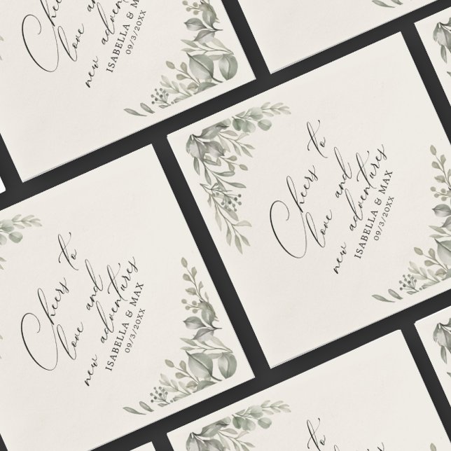 Rustik Chic Muted Grey New Äventyr Papper Pappersservett (Skapare uppladdad)