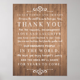 Rustik chic poster - tack bröllop-tecken