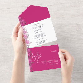 Rustik Chic Rosa Vattenfärg Blommor
