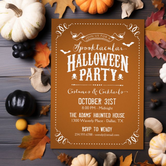 Rustik Chic Spooktacular Halloween fest Inbjudningar (Skapare uppladdad)