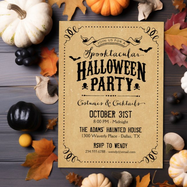 Rustik Chic Spooktacular Halloween fest Inbjudningar (Skapare uppladdad)