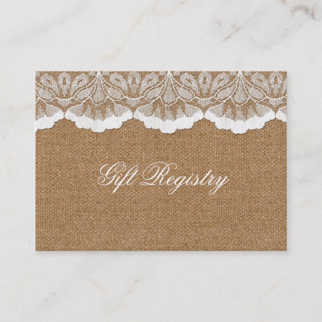 Rustik Chic-spricka och snöre-landsbyggsbröllop Visitkort (Framsida)