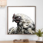 Rustik Chicken - minimalistiskt modernt Land-lantb Poster<br><div class="desc">Perfekt för din roliga, moderna jordbrukshemdekoration, dessa vackra poster (eller utskrivbara digitala nedladdningar) har en kyckling med ett svartvit minimalistiskt utseende. Hönsen innehåller också subtila vattenfärg/målade högdagrar av ljust gulbrun och röd. Välj en egen poster storlek och form, eller välj alternativet för omedelbar nedladdning för dina dykprojekt. DESIGN TIP: Använda...</div>