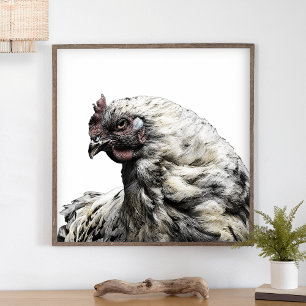 Rustik Chicken - minimalistiskt modernt Land-lantb Poster