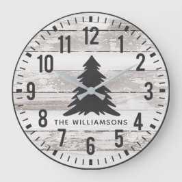 Rustik Chippy Planks Anpassningsbar Family Namn ju Stor Klocka