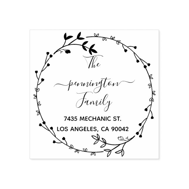 Rustik cirkulationsblommor, handskriven Returadres Stämpel (Tryck)