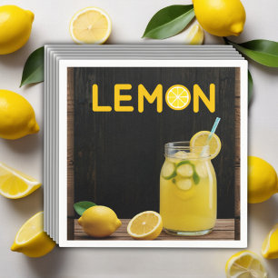 Rustik Citron Lemonad Baby Shower Pappersservett