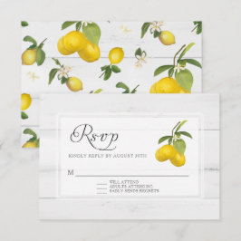 Rustik Citrus Blommig Gul Vit Trä OSA Kort