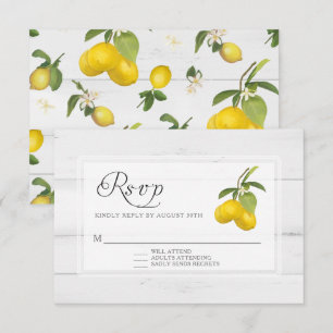 Rustik Citrus Blommig Gul Vit Trä OSA Kort