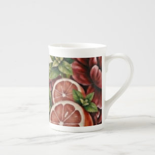 Rustik Citrus Blommig sommar Bröllopsdusch Benporslin Mugg