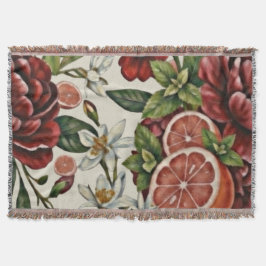 Rustik Citrus Blommig sommar Filt