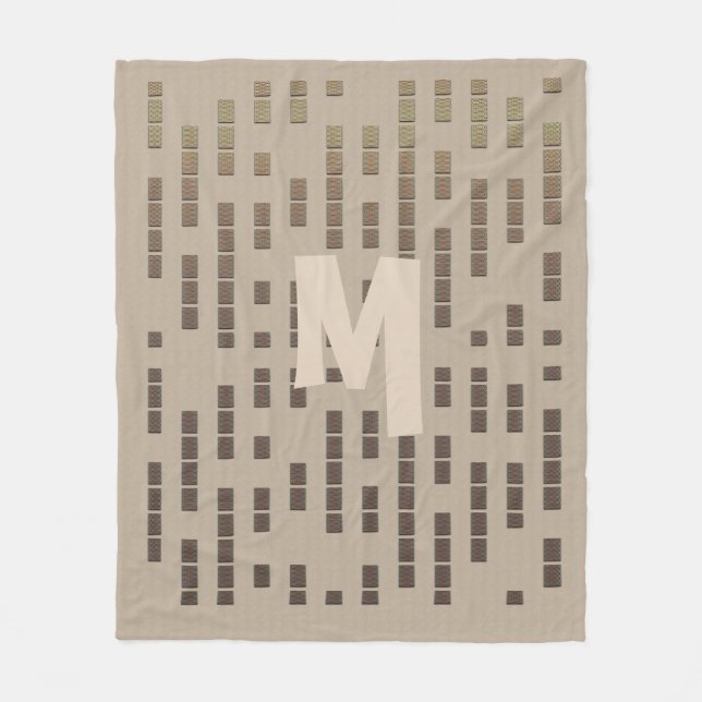 Rustik Coola Urban-utseende Giant Monogram Fleecefilt (Framsidan)