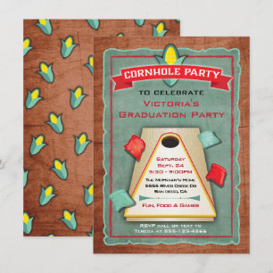 Rustik Cornhole Bean Bag Toss Fest Inbjudan
