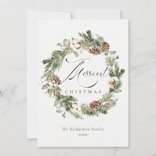 Rustik Cotton Gräs Cone Merriest God Jul WAN  Julkort