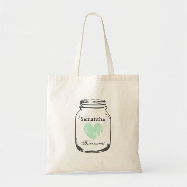 Rustik country chic brudtärna toteväska tygkasse (Framsidan)