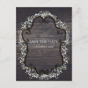 Rustik Country Western Babysand Save the Date Meddelande Vykort