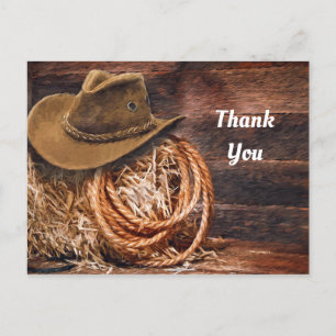 Rustik Cowboyhatt Rep Hö Foto Tack Vykort
