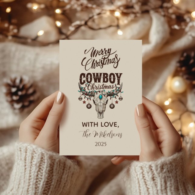 Rustik Cowboyjul Julkort (Skapare uppladdad)
