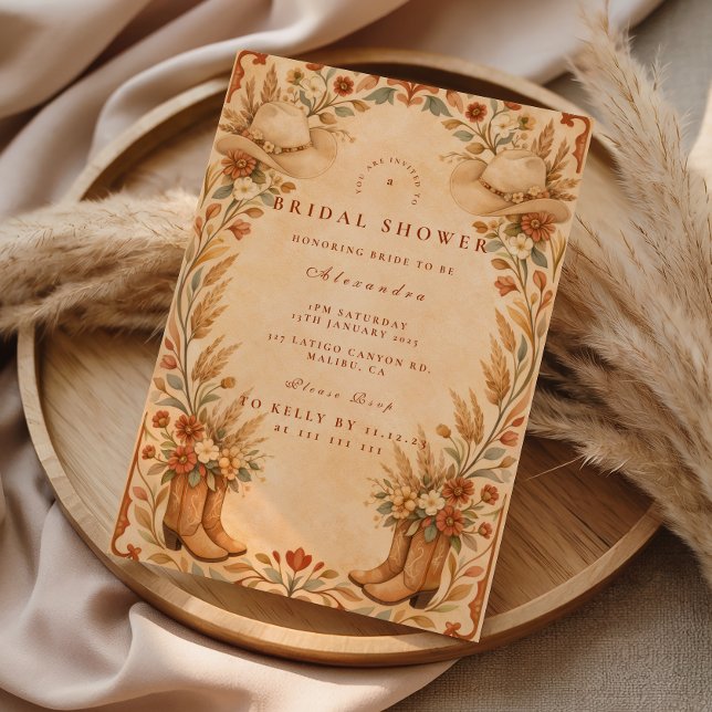 Rustik Cowgirl Bröllopsdusch Inbjudningar (Skapare uppladdad)