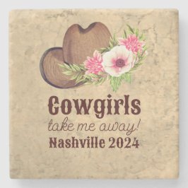 Rustik Cowgirl Landsby Chic Rosa Blommig Stenunderlägg