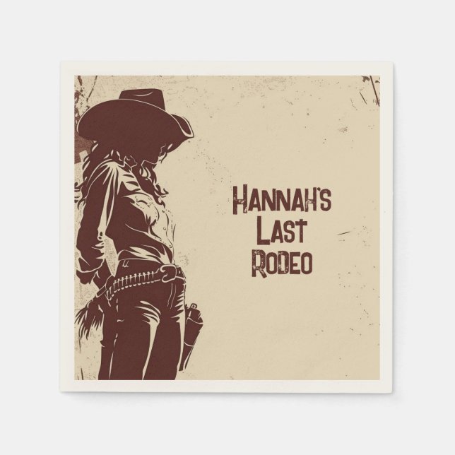 Rustik Cowgirl Westernfest  Pappersservett (Framsidan)