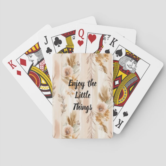 Rustik Crème Boho Blommig Casinokort (Baksidan)