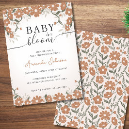 Rustik Daisy Baby i Bloom Shower Gender Neutral Inbjudningar
