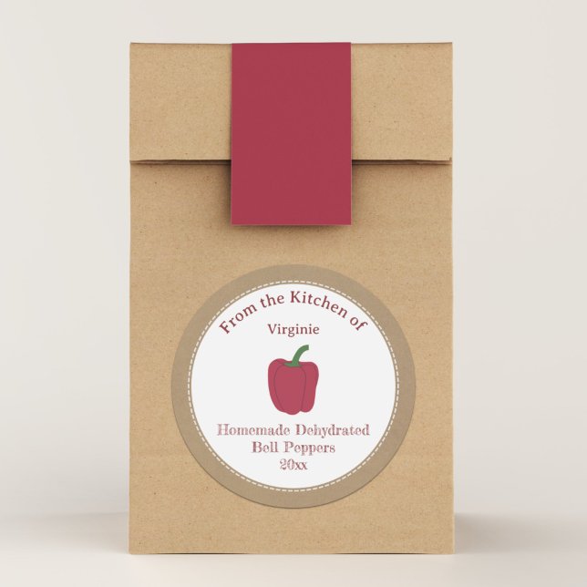 Rustik dehydratiserad skalpaprika Etikett (Rustic Dehydrated Bell Peppers Label Sticker)