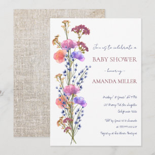 Rustik delikat akryl Blommigt Bouquet Baby Shower Inbjudningar