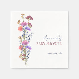 Rustik delikat akryl Blommigt Bouquet Baby Shower Pappersservett