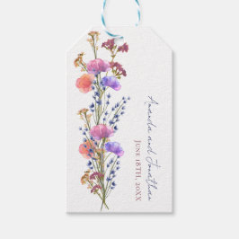 Rustik delikat akryl Blommigt Bouquet Bröllop Presentetikett