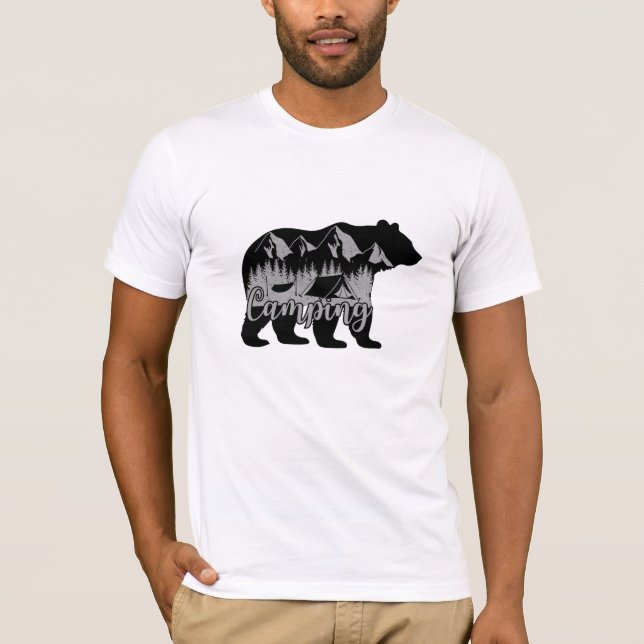 Rustik design för campingäventyr" t shirt (Framsida)