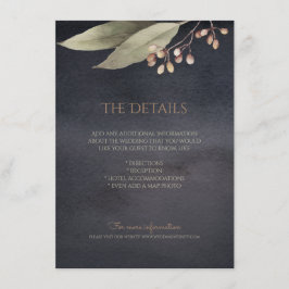 Rustik detaljkort för vintage av botaniska gröna m tilläggskort