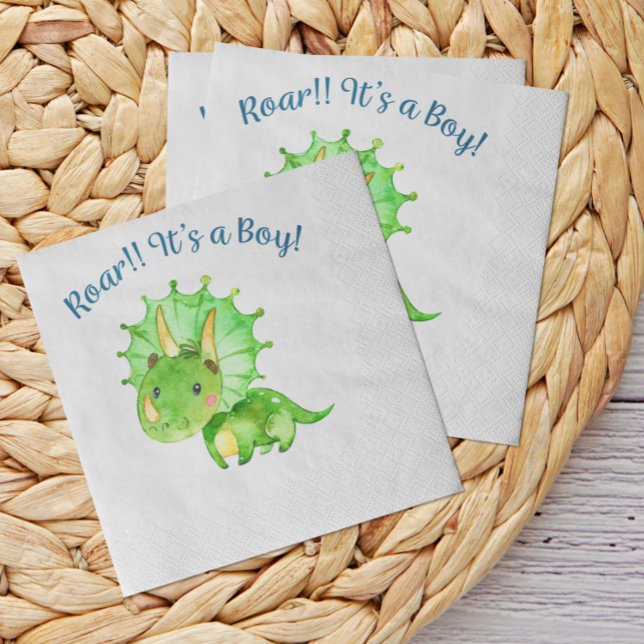 Rustik dinosaur baby shower pojke servett (Skapare uppladdad)