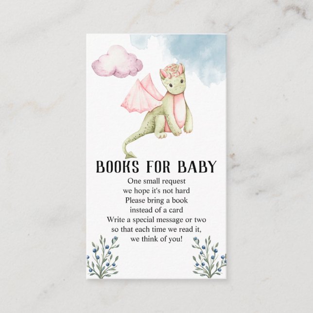 Rustik Dragon Baby Shower Bokar för Baby Tilläggskort (Framsida)