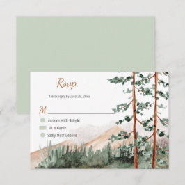 Rustik Elegans Berg Skog Tall Gran Träd OSA Kort