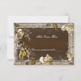 Rustik Elegans Vit Ros Bordsplatskort Inbjudningar