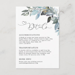 Rustik Elegant Botanisk Grönska Bröllopsdetaljer Tilläggskort