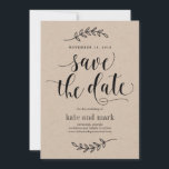 Rustik Elegant Bröllop Spara Datum Kort Kraft<br><div class="desc">Planera en stilig fest med denna moderna inbjudan som dina gäster kommer att älska. 
Design av © berryberrysweet . Utskrivbara digitala filer finns tillgängliga! Besök vår webbplats på www.berryberrysweet.com för mer information!</div>