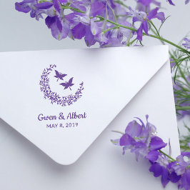Rustik Elegant Butterflies Couple Garland Bröllop Stämpel